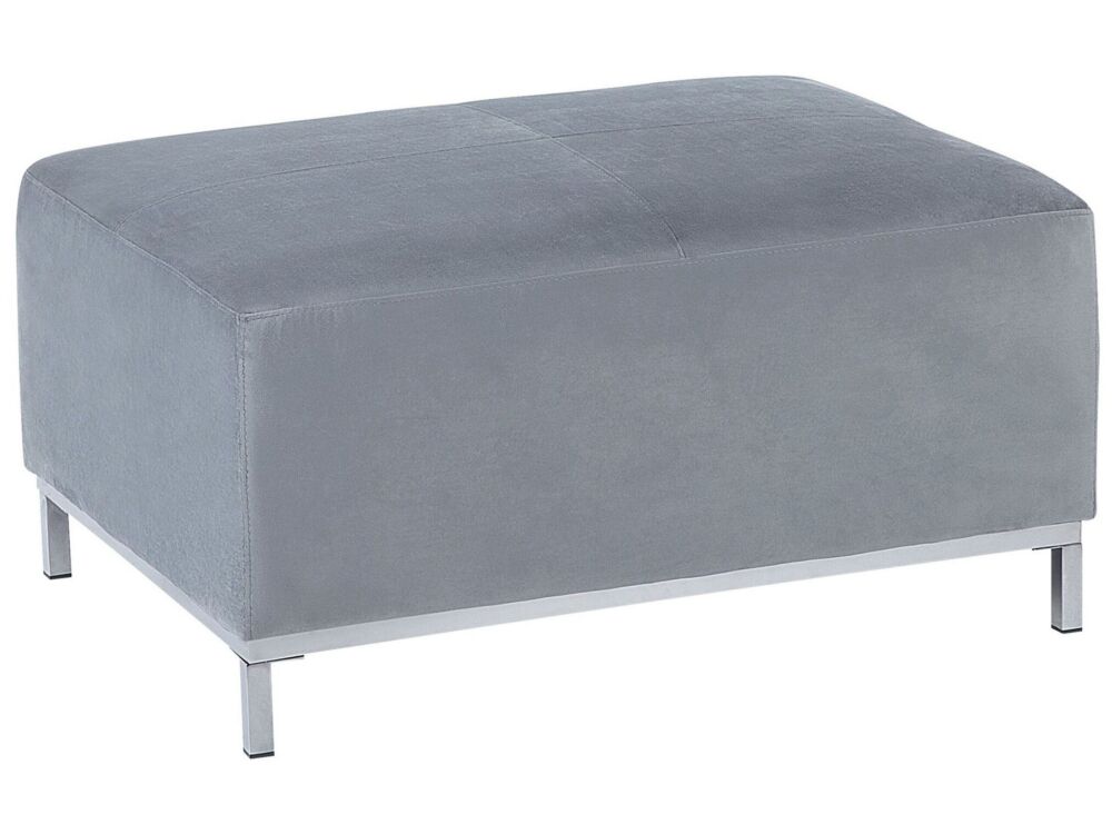 Ottoman Light Grey Velvet Footstool Rectangular Modern Glamour Beliani