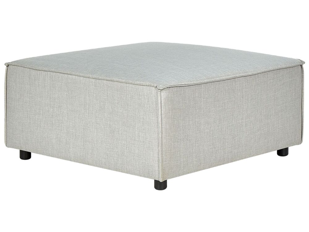 Ottoman Grey Linen Upholstered Square Footstool Modern Design Living Room Beliani