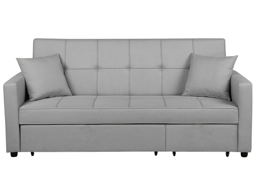 Sofa Bed Grey Sleeping Function Modern Upholstered Beliani