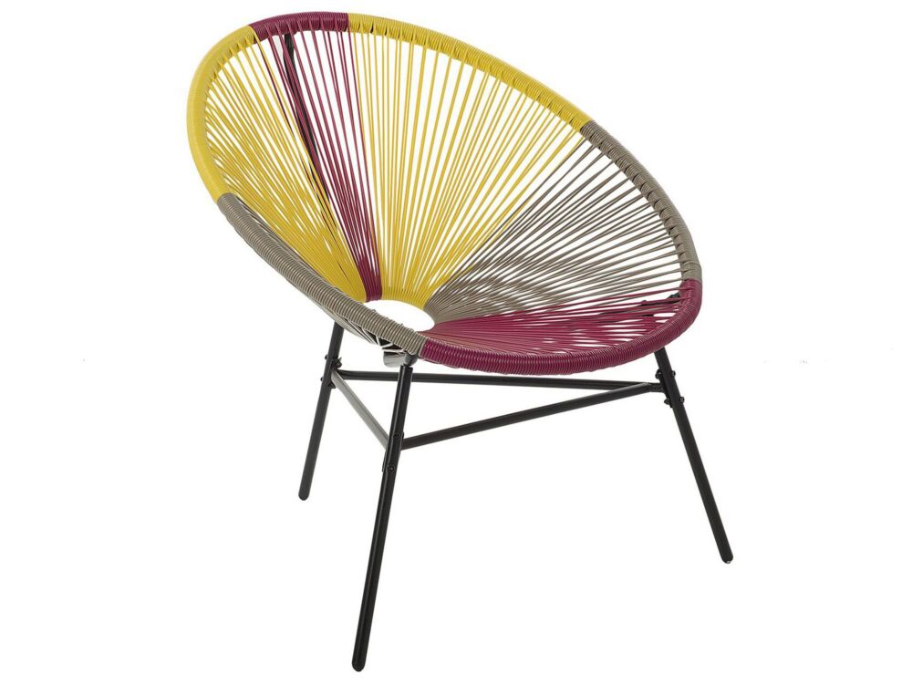 Garden Chair Multicolour Pe Rattan Papasan Modern Beliani