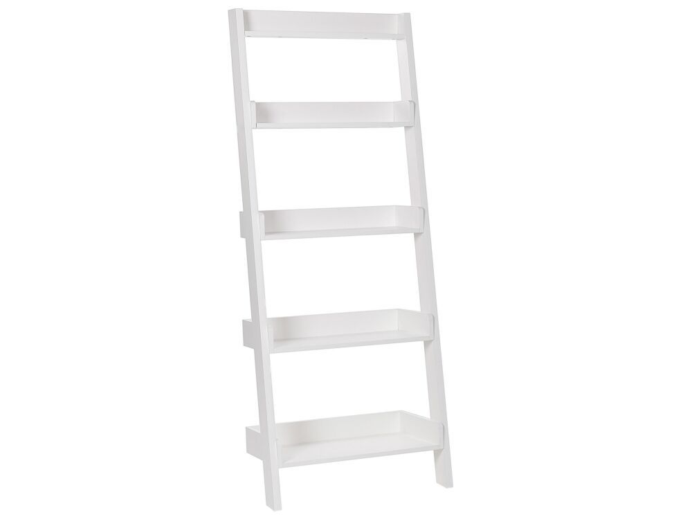 5-tier Ladder Bookcase White Book Shelf Display Beliani