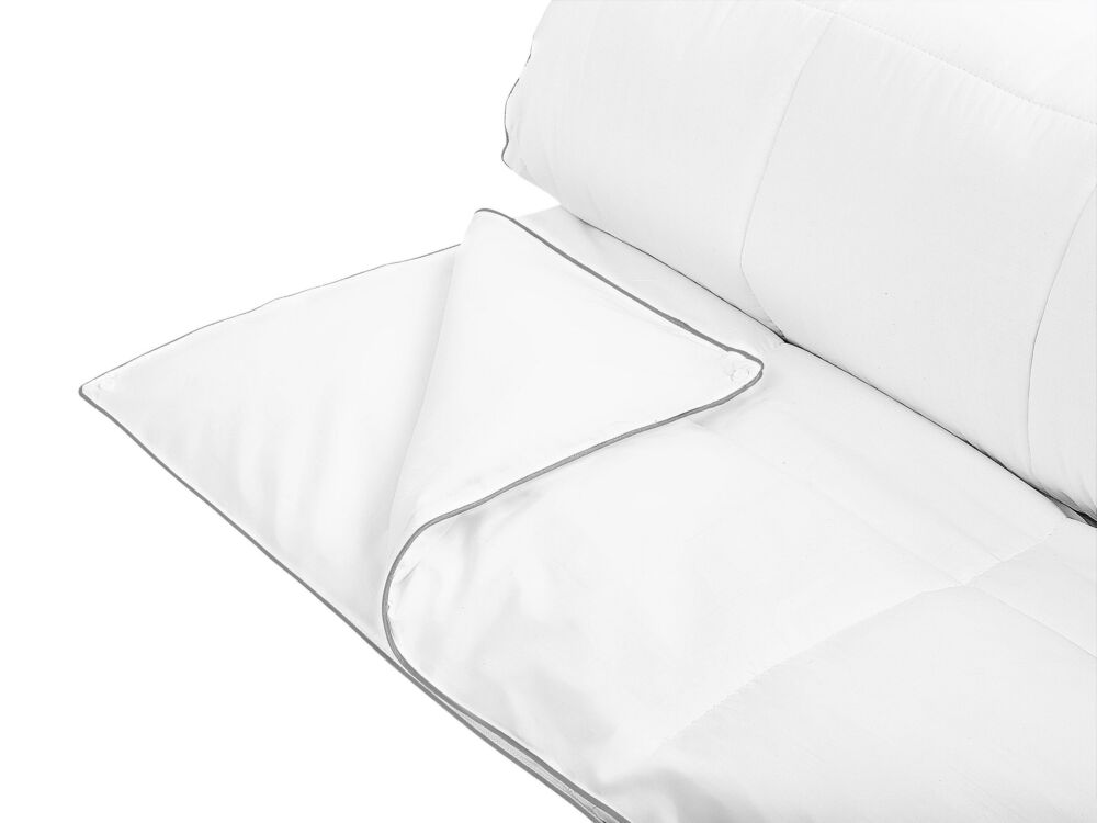 Duvet White Japara Cotton Cover Microfibre Filling Single Size 135 X 200 Cm All-season Quilted Machine Washable Beliani