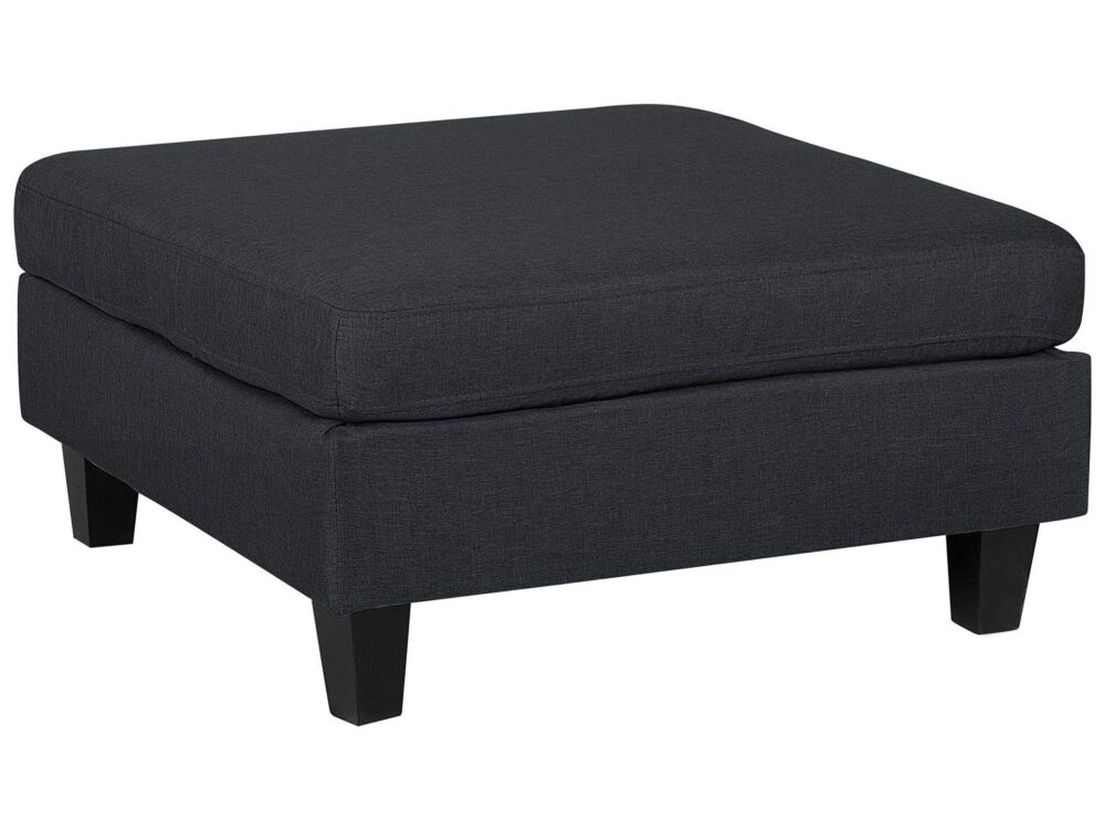 Ottoman Footstool Dark Grey Fabric Upholstered Square Minimalist Modern Beliani