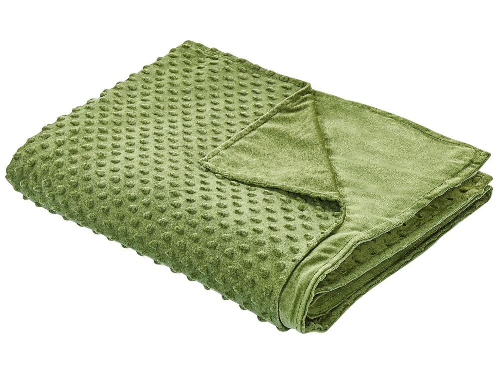 Weighted Blanket Cover Green Polyester Fabric 120 X 180 Cm Dotted Pattern Modern Design Bedroom Textile Beliani