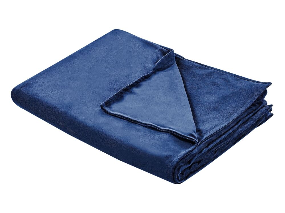 Weighted Blanket Cover Navy Blue Polyester Fabric 120 X 180 Cm Solid Pattern Modern Design Bedroom Textile Beliani