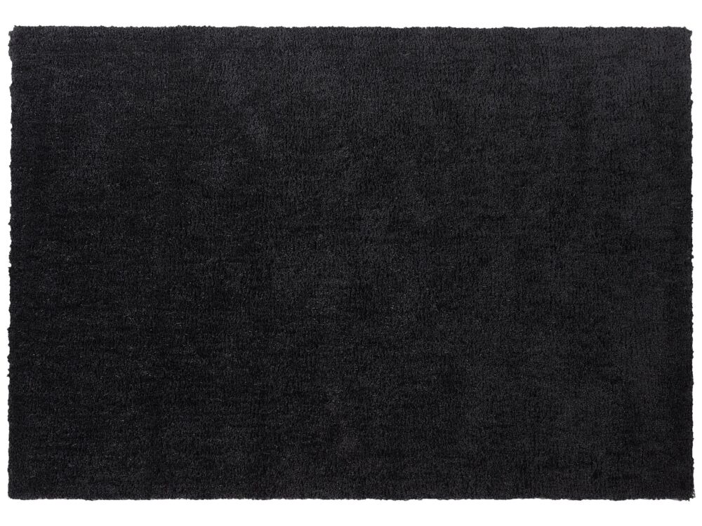Shaggy Area Rug Black 160 X 230 Cm Modern High-pile Machine-tufted Rectangular Carpet Beliani