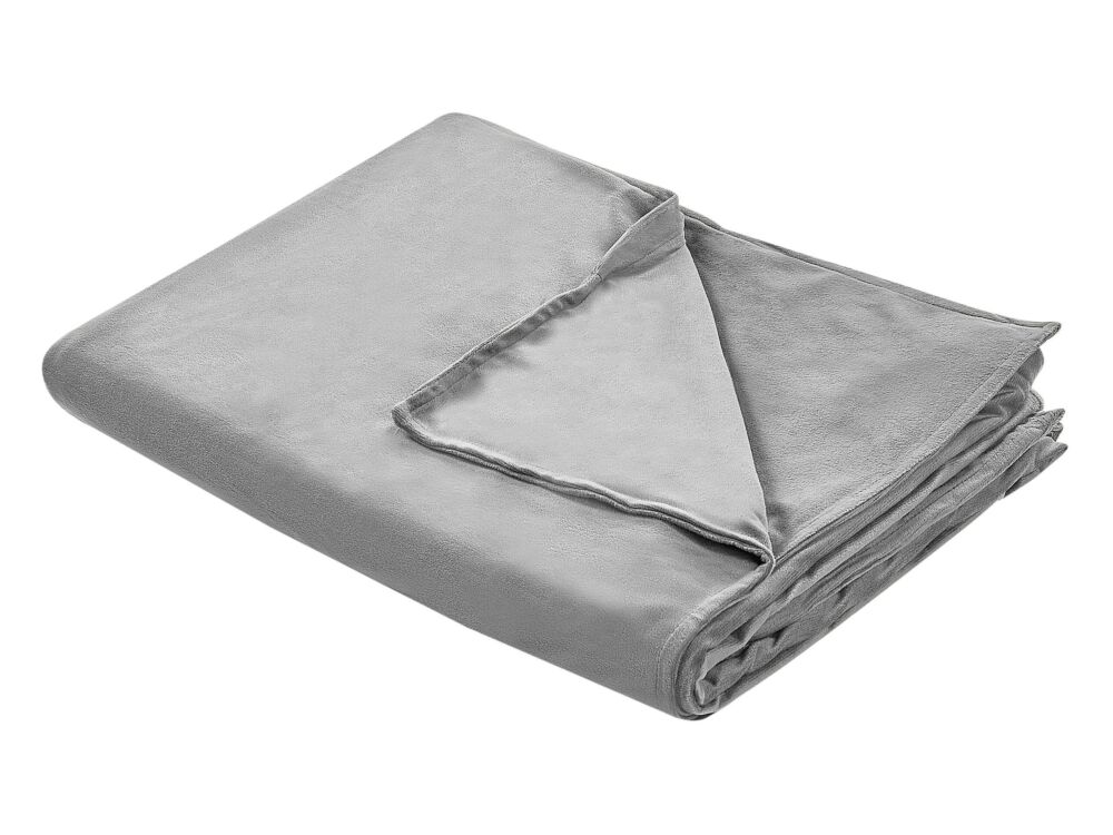 Weighted Blanket Cover Grey Polyester Fabric 100 X 150 Cm Solid Pattern Modern Design Bedroom Textile Beliani