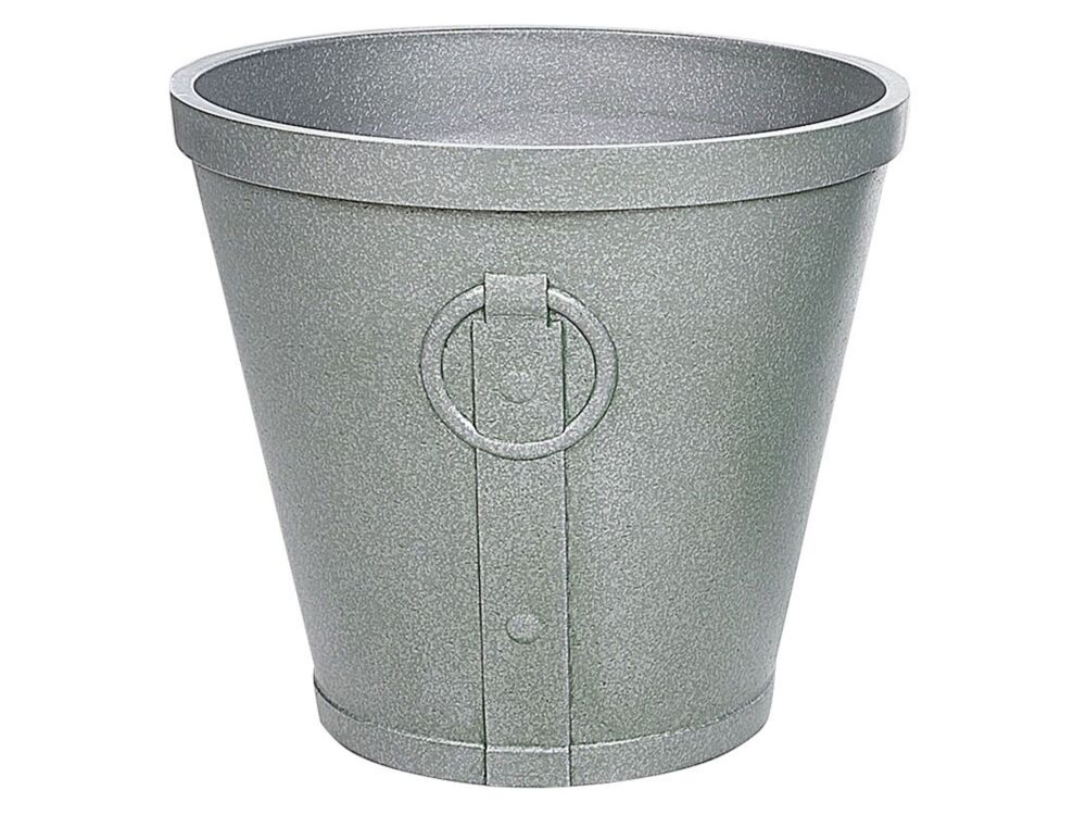 Plant Pot Grey Fibre Clay 41⌀ 37 Cm Outdoor Indoor All Weather Beliani