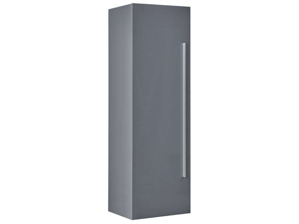 Bathroom Wall Cabinet Grey Mdf 132 X 40 Cm With 4 Shelves Wall Mounted Beliani