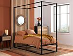 Farringdon Single Metal 4 Poster Bed Black