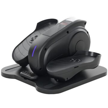 Sportnow Under Desk Elliptical Machine, Seated Pedal Exerciser, Mini Elliptical Trainer With Lcd Monitor, Remote Control And 10 Adjustable Speed, Quiet & Portable For Seniors, Black