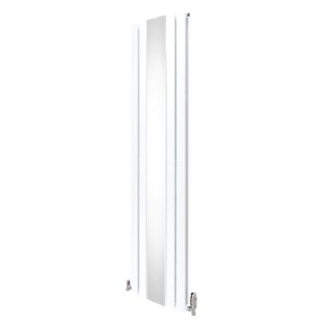 Flat Mirror Radiator & Valves - 1800mm X 425mm - White