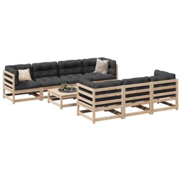 Vidaxl 8 Piece Garden Sofa Set Solid Wood Pine