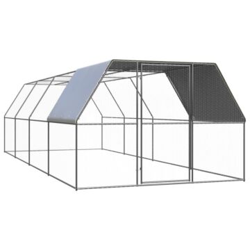 Vidaxl Outdoor Chicken Cage 3x8x2 M Galvanised Steel