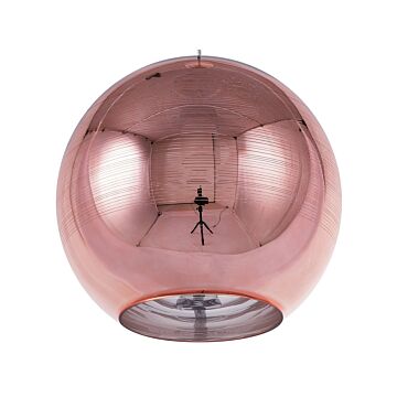 Pendant Lamp Copper Glass Round Globe Shape 1 Light Modern Beliani