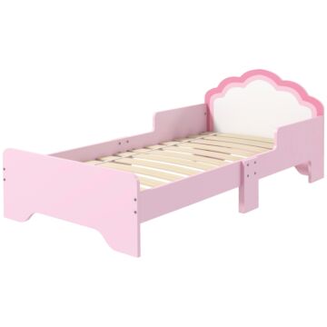 Zonekiz Toddler Bed Frame, Princess Bed For Kids, Cloud Design, 143 X 74 X 55 Cm, Pink
