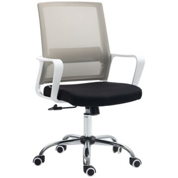 Vinsetto Ergonomic Desk Chair Mesh Office Chair With Adjustable Height Armrest And 360° Swivel Castor Wheels Black
