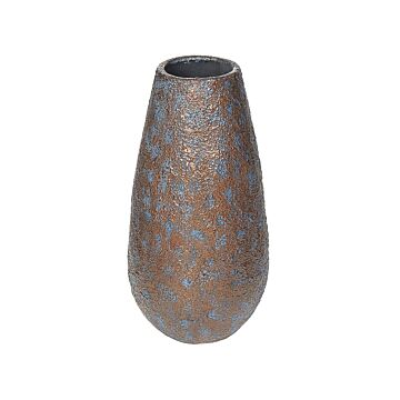 Tall Decorative Vase Brown Ceramic 48 Cm Antiqued Look Table Floor Vase Beliani