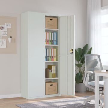 Vidaxl File Cabinet Light Grey 90x40x200 Cm Steel