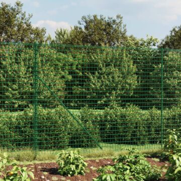 Vidaxl Wire Mesh Fence With Flange Green 2.2x25 M