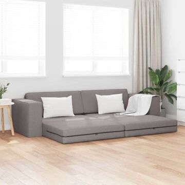 Vidaxl Floor Sofa Bed 2-in-1 Taupe 245x150x60.5 Cm Fabric