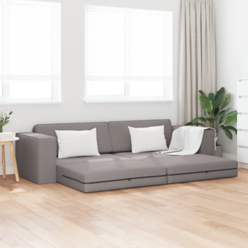 Vidaxl Floor Sofa Bed 2-in-1 Taupe 245x150x60.5 Cm Fabric