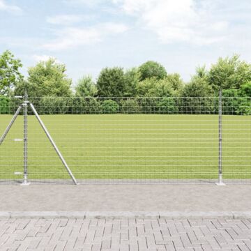 Vidaxl Fence Posts Set Of 52 Galvanised Steel 3.2 X 3.2 X 90 Cm Tough
