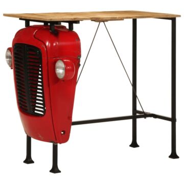 Vidaxl Tractor Bar Table Red And Brown 55x120x107 Cm Solid Wood Mango