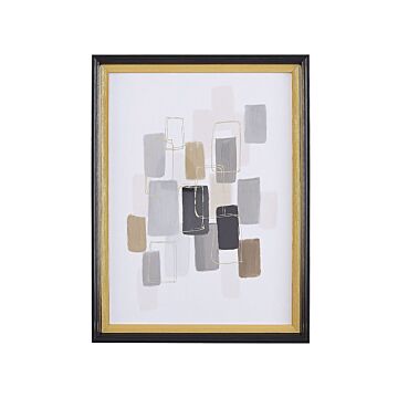 Framed Wall Art Multicolour Print On Paper 30 X 40 Cm Passe-partout Frame Abstract Pattern Beliani