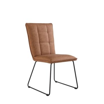 Panel Back Chair With Angled Legs Tan