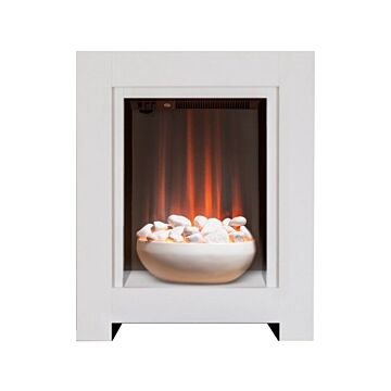 Adam Monet Fireplace Suite In Pure White With Electric Fire, 23 Inch