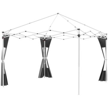 Outsunny Gazebo Side Panels, 2 Pack Sides Replacement, For 3x3(m) Or 3x6m Pop Up Gazebo, With Doors And Windows, Grey