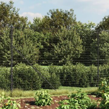 Vidaxl Wire Mesh Fence With Flange Anthracite 2x25 M