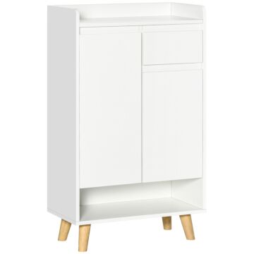 Homcom Modern Sideboard, Storage Cabinet With 2 Door Cupboards, Drawer And Bottom Shelf For Living Room, Hallway, White