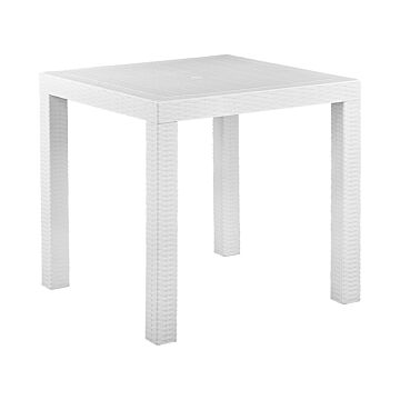 Garden Dining Table White Synthetic Material 80 X 80 Cm 4 Seater Square Minimalistic Beliani