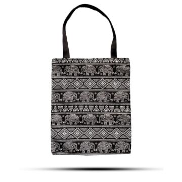 Classic Tote Zipper Bag (elephants Motiff) 40x34cm