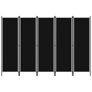 Vidaxl 5-panel Room Divider Black 250x180 Cm