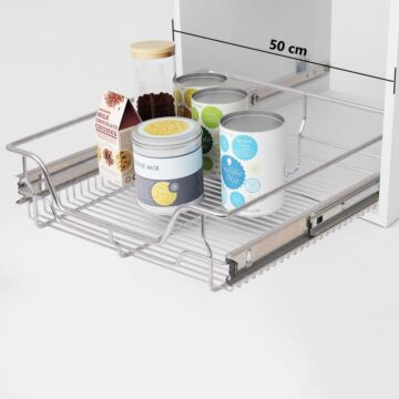 Vidaxl Pull-out Wire Baskets 2 Pcs Silver 500 Mm