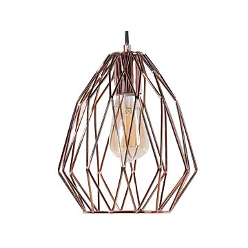 1-light Pendant Ceiling Lamp Cage Wire Shade Openwork Industrial Beliani