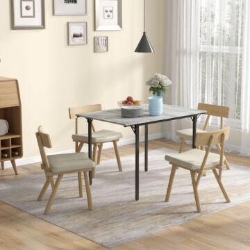 Homcom Drop Leaf Table For 2-4 People, Folding Dining Table, Extendable Kitchen Table For Small Space, Grey