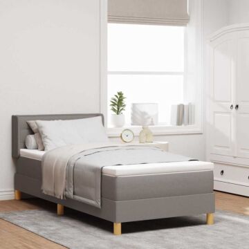 Vidaxl Box Spring Bed With Mattress Taupe 80x200 Cm Fabric
