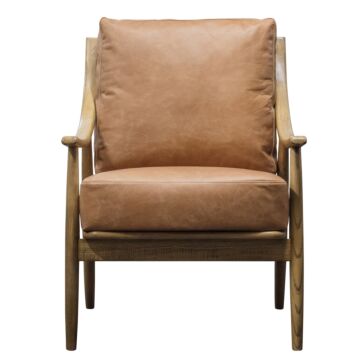 Reliant Armchair Brown Leather 620x830x880mm