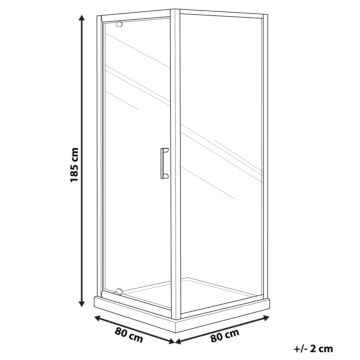 Shower Enclosure Silver Tempered Glass Aluminium Frame Single Door Square 80 X 80 X 185 Cm Modern Design Beliani