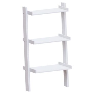 Vida Designs York 3 Tier Ladder Bookcase, White