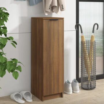 Vidaxl Shoe Cabinet Brown Oak 30x35x100 Cm Engineered Wood