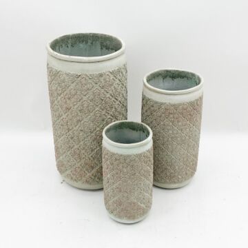 41/53/68cm Set 3 Cement Pots