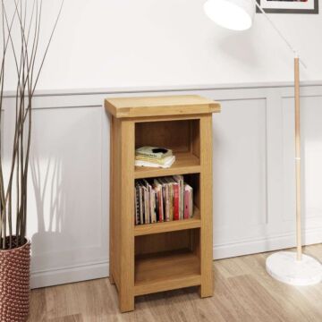 Narrow Bookcase Medium Oak Finish