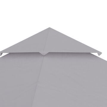 Outsunny 3 X 3 (m) Gazebo Canopy Replacement Covers, 2-tier Gazebo Roof Replacement (top Only), Light Grey