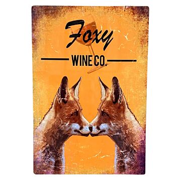 Metal Advertising Wall Sign - Foxy Wine Co Brewery