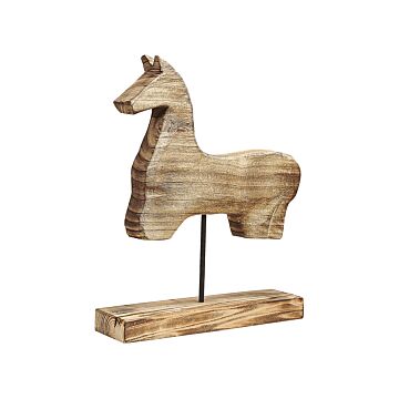 Decorative Figurine Light Paulownia Wood Stand Horse-shaped Modern Beliani